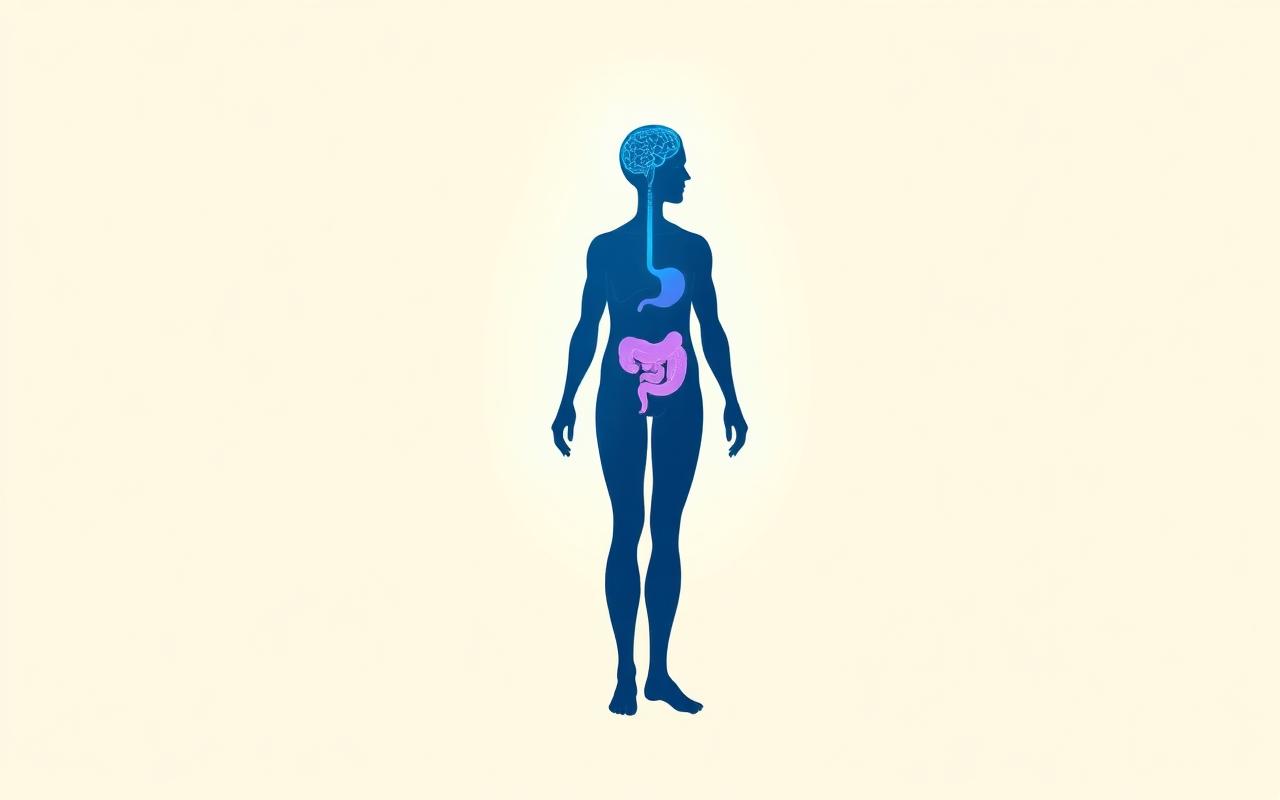 Diagram of the gut-to-brain appetite signalling pathway targeted by GLP-1 and GIP receptor agonists